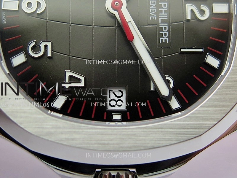 Aquanaut 5167 SS 3KF Best Edition Gray Dial On Red Rubber Strap A324 Super Clone V2