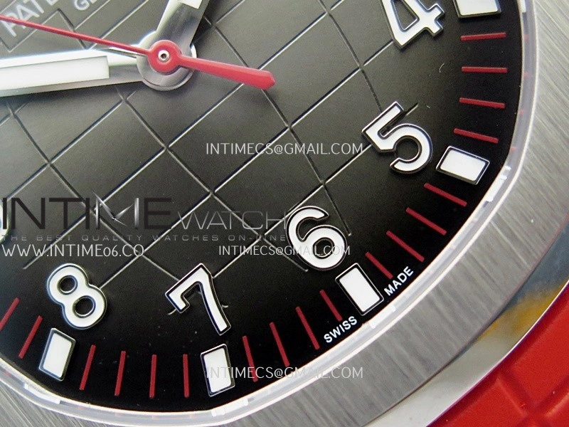 Aquanaut 5167 SS 3KF Best Edition Gray Dial On Red Rubber Strap A324 Super Clone V2
