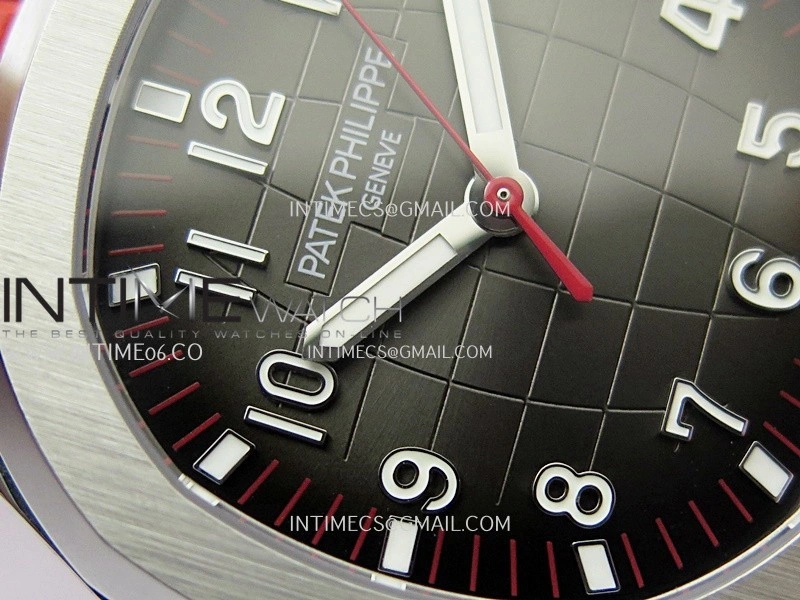 Aquanaut 5167 SS 3KF Best Edition Gray Dial On Red Rubber Strap A324 Super Clone V2