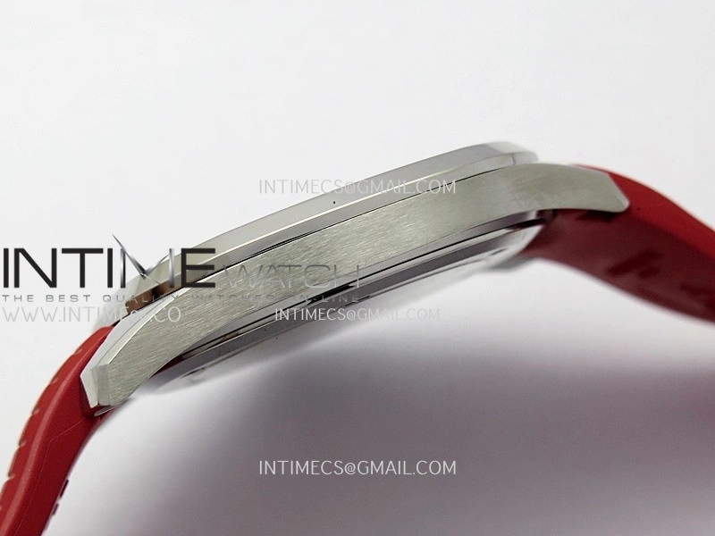 Aquanaut 5167 SS 3KF Best Edition Gray Dial On Red Rubber Strap A324 Super Clone V2