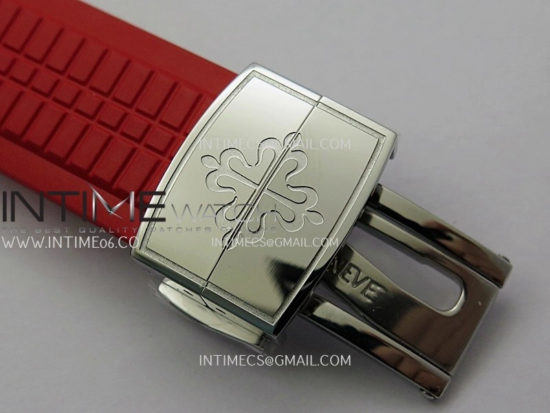 Aquanaut 5167 SS 3KF Best Edition Gray Dial On Red Rubber Strap A324 Super Clone V2