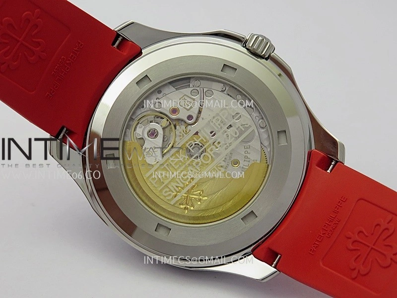 Aquanaut 5167 SS 3KF Best Edition Gray Dial On Red Rubber Strap A324 Super Clone V2