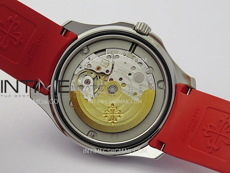 Aquanaut 5167 SS 3KF Best Edition Gray Dial On Red Rubber Strap A324 Super Clone V2