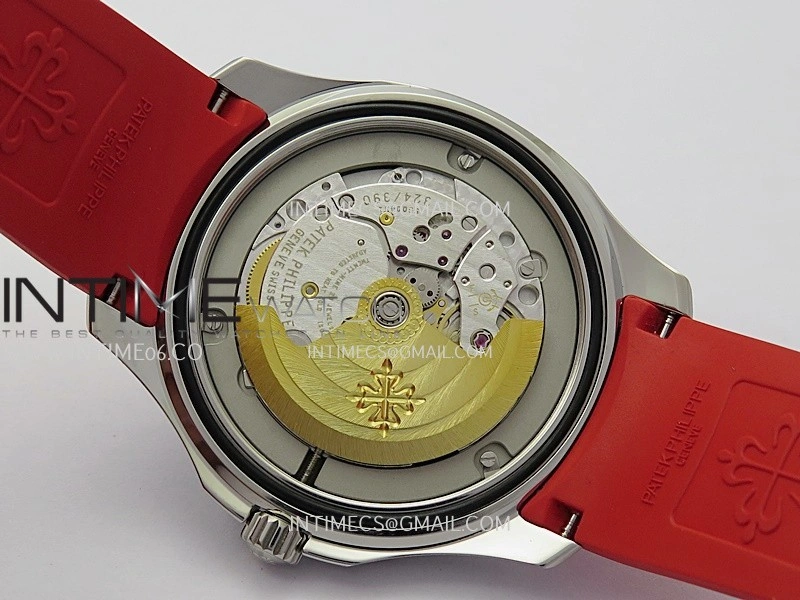 Aquanaut 5167 SS 3KF Best Edition Gray Dial On Red Rubber Strap A324 Super Clone V2