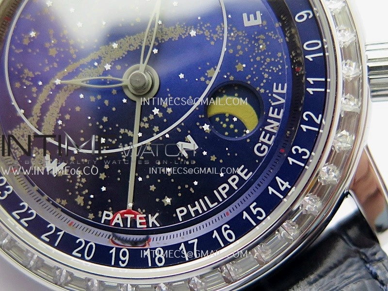 Grand Complications 6102G Moon SS T Crystal YF Blue Dial on Blue Leather Strap A240
