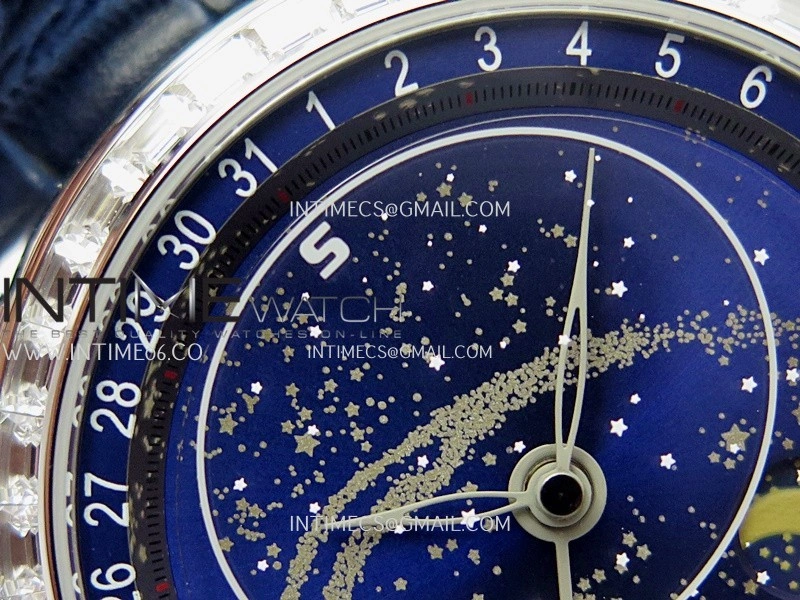Grand Complications 6102G Moon SS T Crystal YF Blue Dial on Blue Leather Strap A240