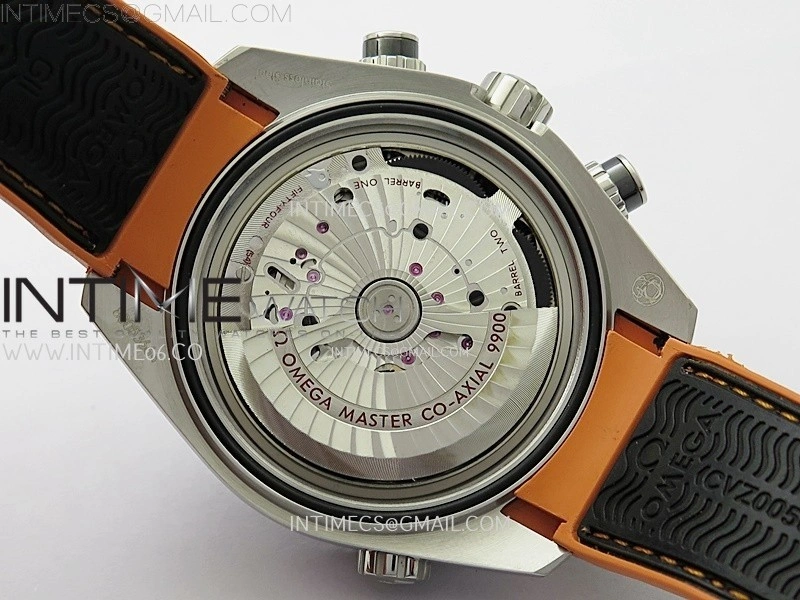 Planet Ocean Master Chronometer Black Orange Ceramic Bezel SS SCF 1:1 Best Edition Black Dial on Black Rubber Strap A9900