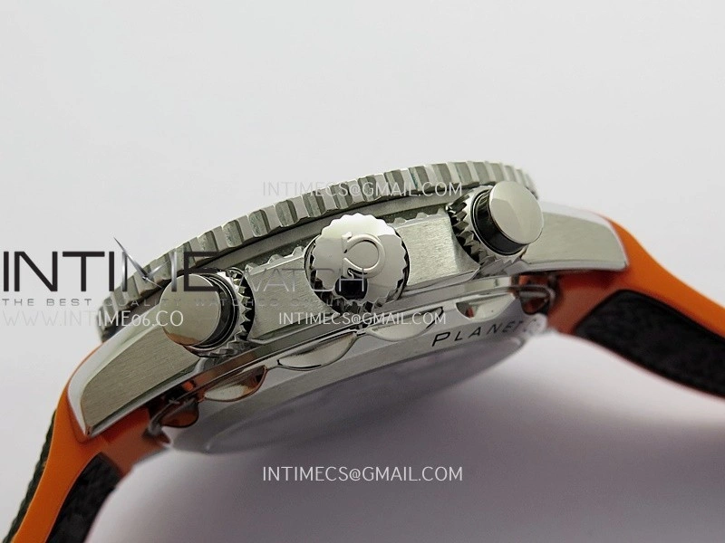 Planet Ocean Master Chronometer Black Orange Ceramic Bezel SS VRF 1:1 Best Edition Black Dial On Black Rubber Strap A9900