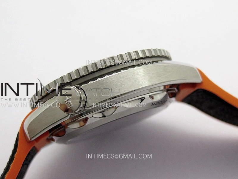 Planet Ocean Master Chronometer Black Orange Ceramic Bezel SS VRF 1:1 Best Edition Black Dial On Black Rubber Strap A9900