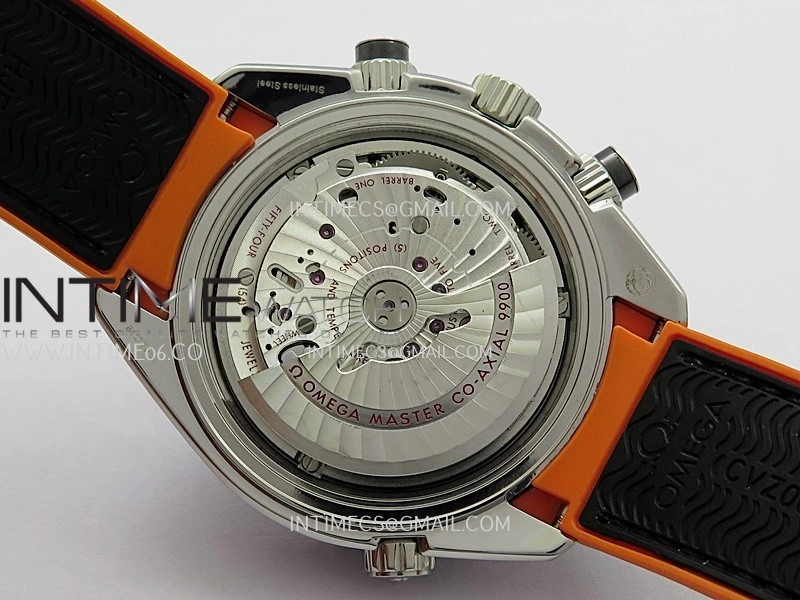 Planet Ocean Master Chronometer Black Orange Ceramic Bezel SS VRF 1:1 Best Edition Black Dial On Black Rubber Strap A9900