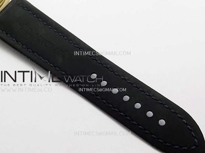 Fifty Fathoms Bathyscape Blue Ceramic Bezel RG GF 1:1 Best Edition Blue Dial On Blue Nylon Strap A1315