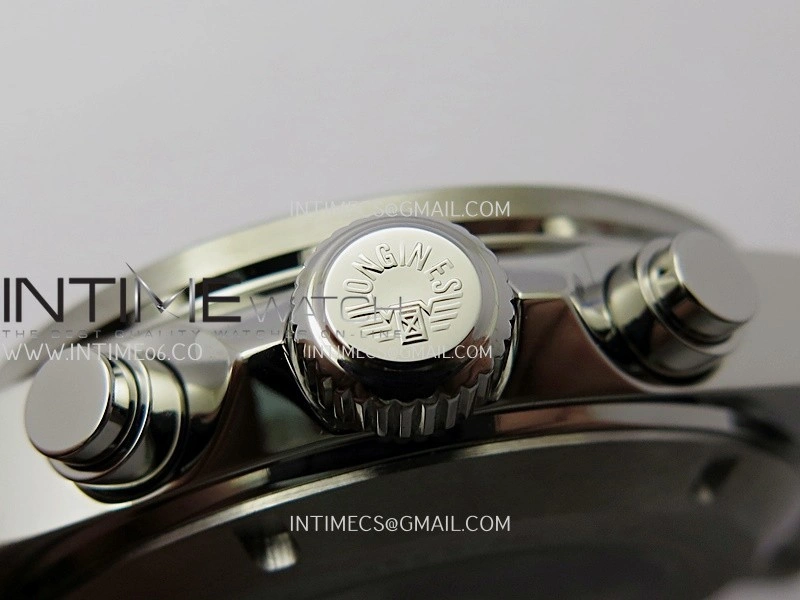 Conquest Chronograph 42mm Blue Ceramic Bezel SS AF 1:1 Best Edition Blue Dial On SS Bracelet A7750