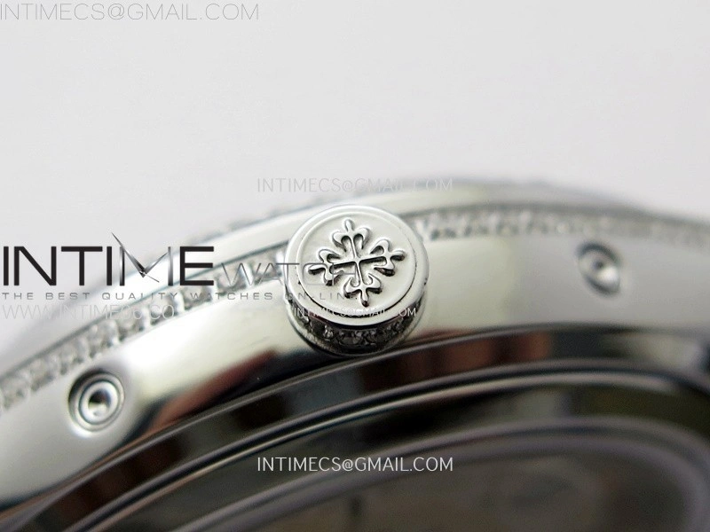 Annual Calendar 4947G SS Diamonds Bezel N1F Best Edition White Dial on Blue Leather Strap A324
