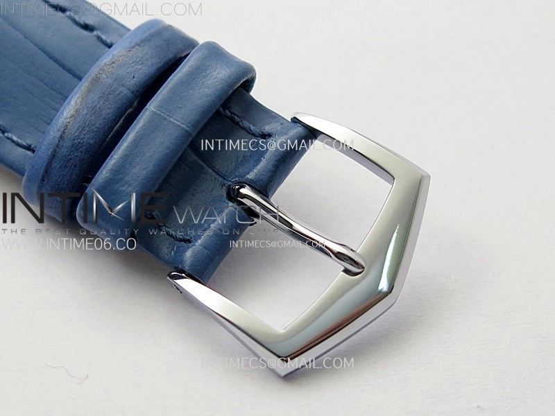 Annual Calendar 4947G SS Diamonds Bezel N1F Best Edition White Dial on Blue Leather Strap A324