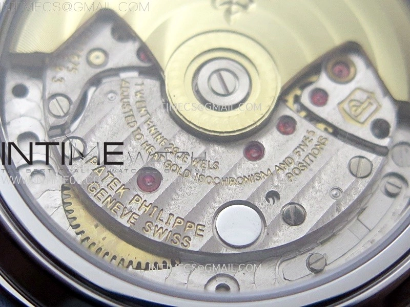 Annual Calendar 4947G SS Diamonds Bezel N1F Best Edition White Dial on Blue Leather Strap A324