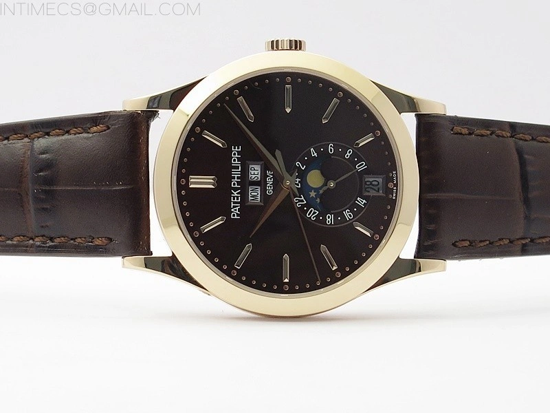 Annual Calendar Complications 5396 RG GRF Best Edition Black dial on Brown leather strap A324