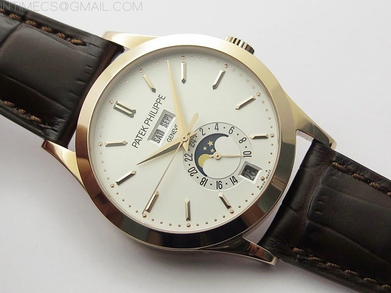 Annual Calendar Complications 5396 RG GRF Best Edition White dial on Brown leather strap A324