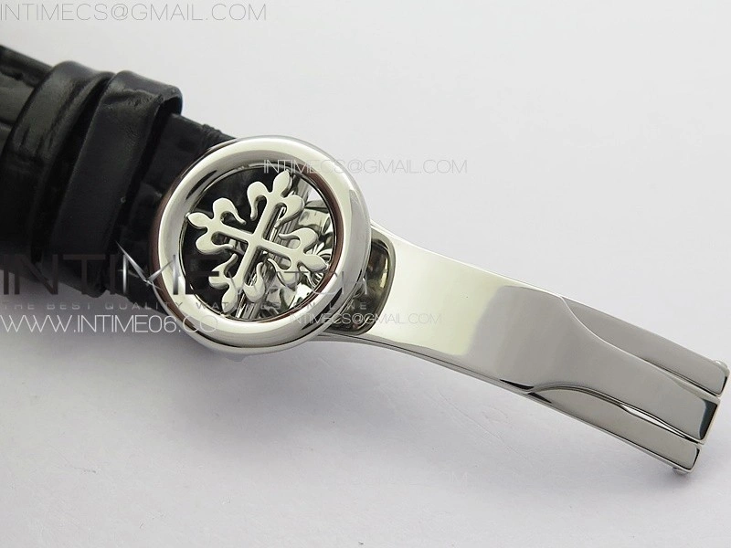 Annual Calendar Moonphase 5396 SS PPF 1:1 Best Edition Gray Dial on Black Leather Strap PPF324
