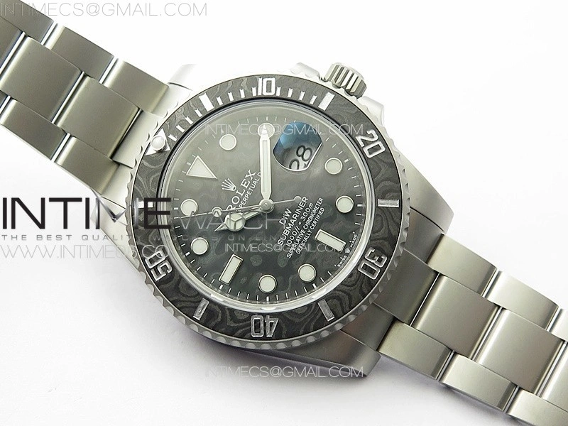 Submariner DIW Carbon Bezel VSF 1:1 Best Edition Black Carbon Dial on Sandblasted Bracelet VS3135