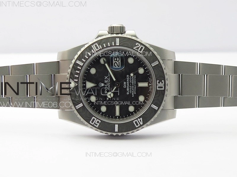 Submariner DIW Carbon Bezel VSF 1:1 Best Edition Black Carbon Dial on Sandblasted Bracelet VS3135
