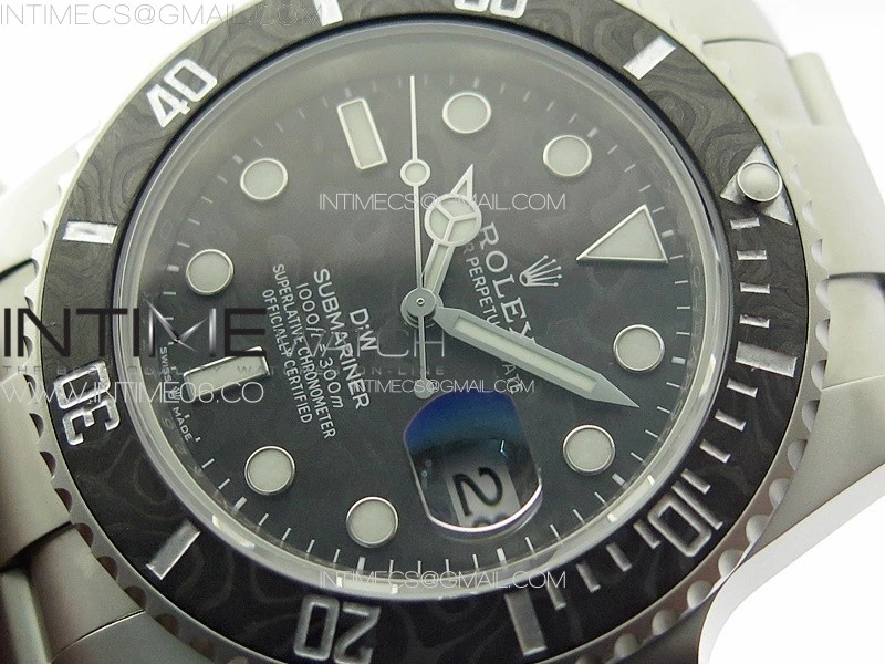 Submariner DIW Carbon Bezel VSF 1:1 Best Edition Black Carbon Dial on Sandblasted Bracelet VS3135
