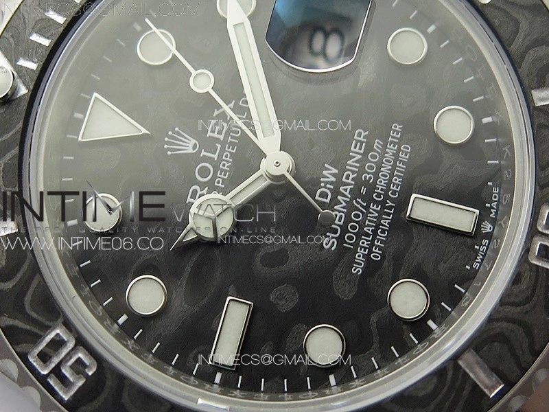 Submariner DIW Carbon Bezel VSF 1:1 Best Edition Black Carbon Dial on Sandblasted Bracelet VS3135