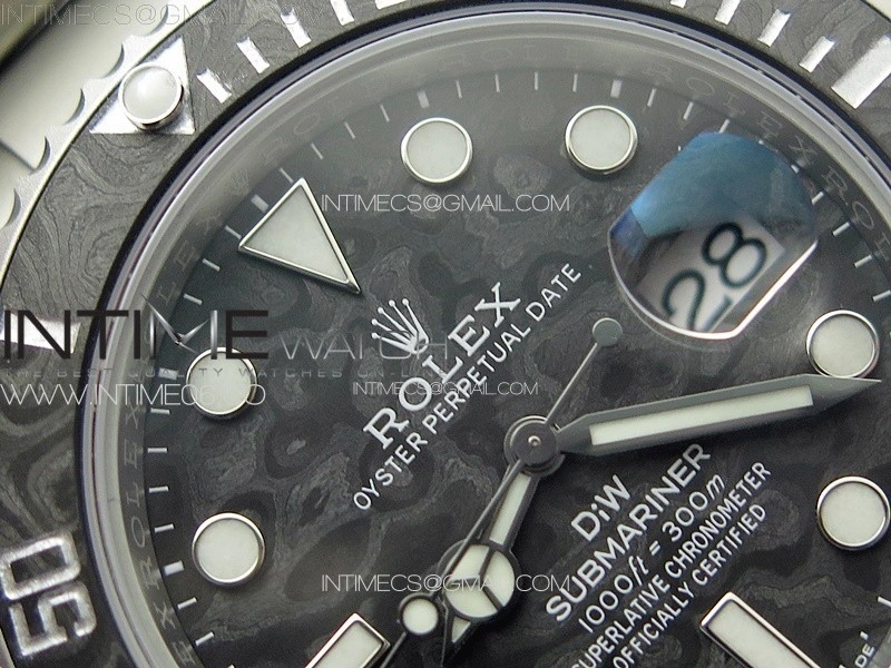 Submariner DIW Carbon Bezel VSF 1:1 Best Edition Black Carbon Dial on Sandblasted Bracelet VS3135