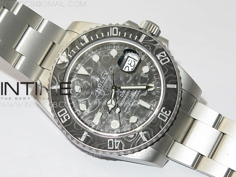 Submariner DIW Carbon Bezel VSF 1:1 Best Edition Black Carbon Dial on Sandblasted Bracelet VS3135