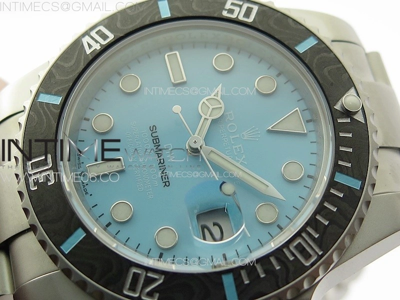 Submariner DIW Carbon Bezel VSF 1:1 Best Edition Tiffany Blue Dial on Sandblasted Bracelet VS3135