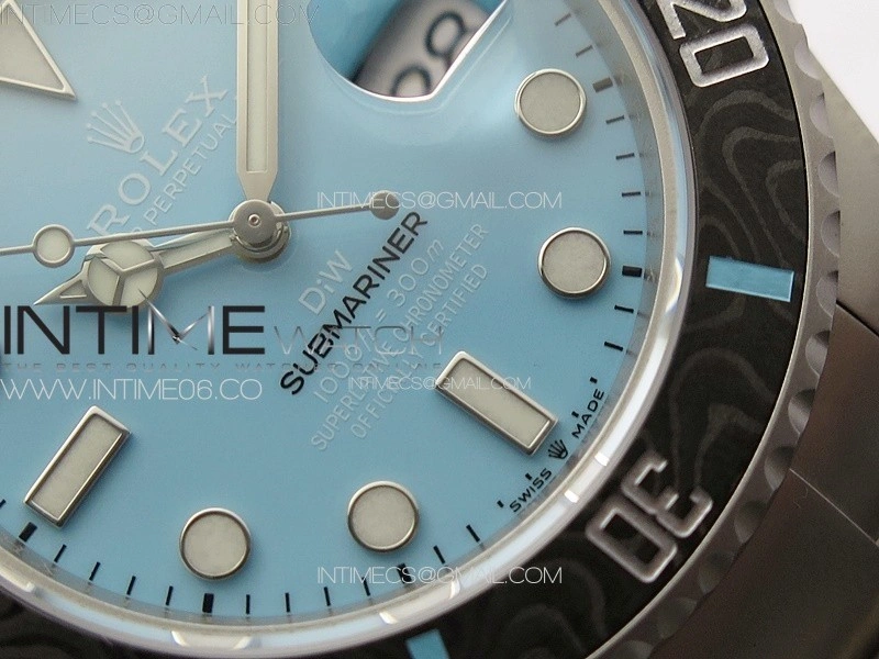 Submariner DIW Carbon Bezel VSF 1:1 Best Edition Tiffany Blue Dial on Sandblasted Bracelet VS3135