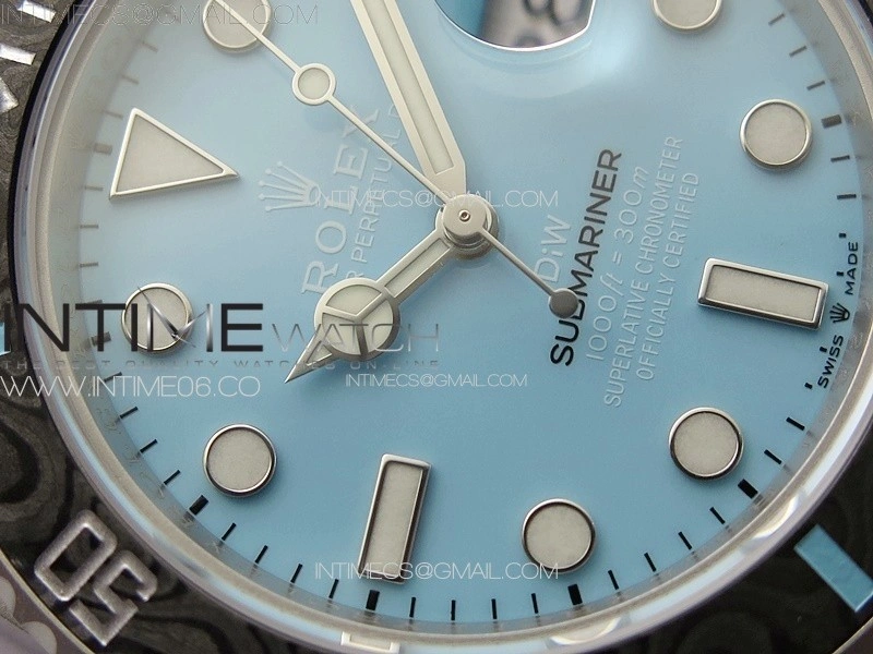 Submariner DIW Carbon Bezel VSF 1:1 Best Edition Tiffany Blue Dial on Sandblasted Bracelet VS3135