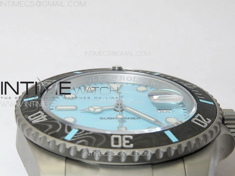 Submariner DIW Carbon Bezel VSF 1:1 Best Edition Tiffany Blue Dial on Sandblasted Bracelet VS3135