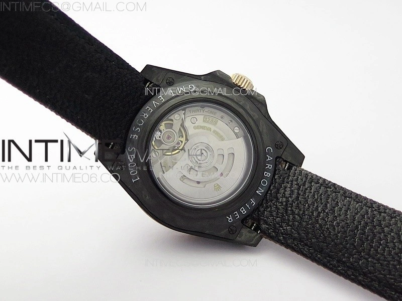 GMT Carbon DIWF Best Edition Gold Dial Arabic Markers on Green Nylon Strap SA3285 CHS