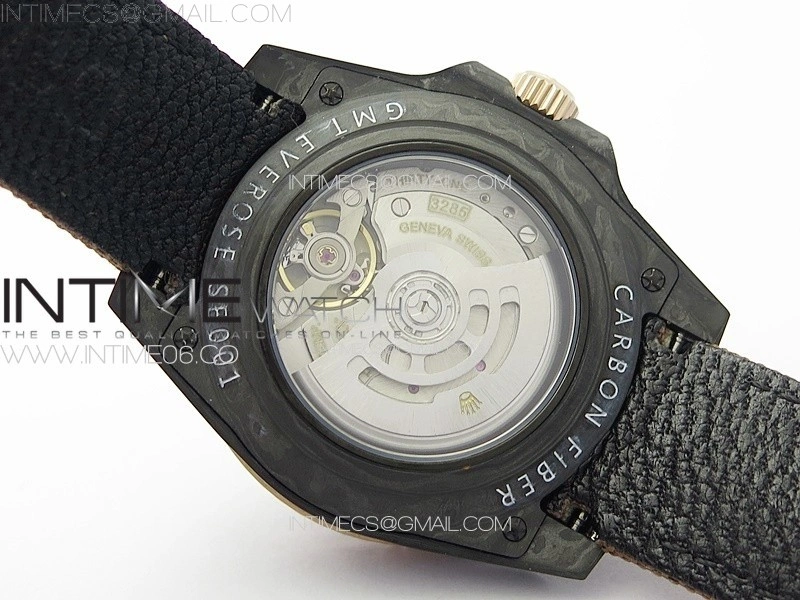 GMT Carbon DIWF Best Edition Gold Dial Arabic Markers on Green Nylon Strap SA3285 CHS