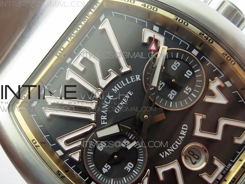 Vanguard V45 Chrono Brushed SS RG ABF Best Edition Gray Dial on Gray Gummy Strap A7750