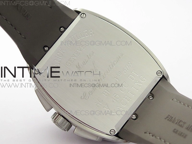 Vanguard V45 Chrono Brushed SS RG ABF Best Edition Gray Dial on Gray Gummy Strap A7750