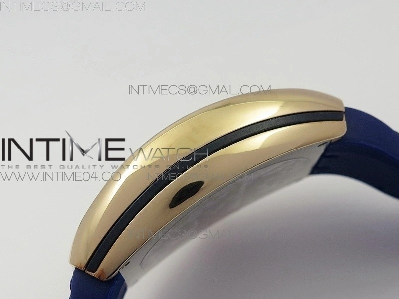 Vanguard V45 RG ABF Best Edition Blue Dial Diamonds Markers on Blue Gummy Strap A2813