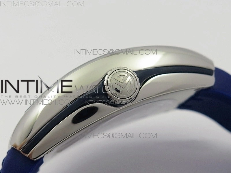 Vanguard V45 SS ABF Best Edition Blue Dial Diamonds Markers on Blue Gummy Strap A2813