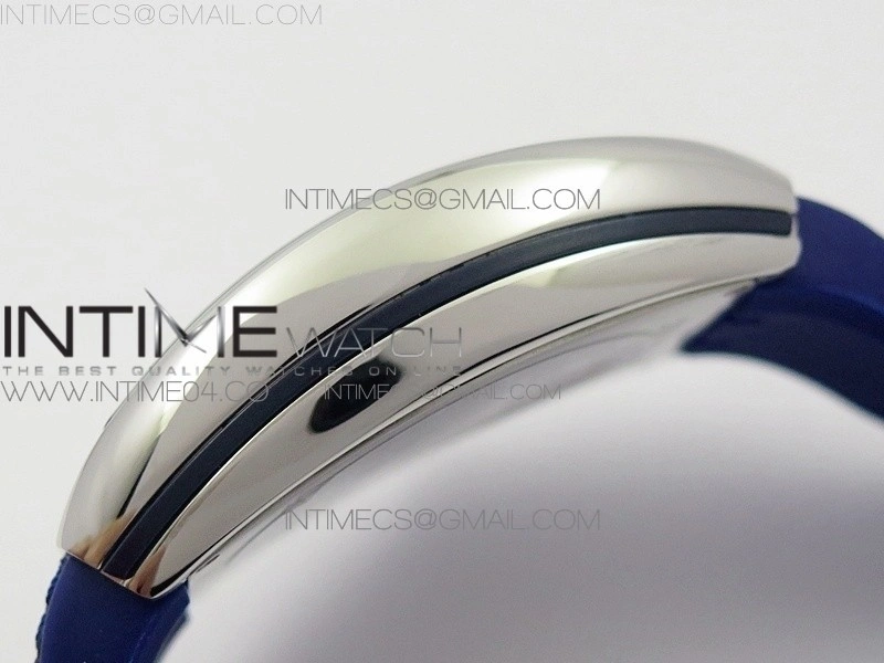 Vanguard V45 SS ABF Best Edition Blue Dial Diamonds Markers on Blue Gummy Strap A2813