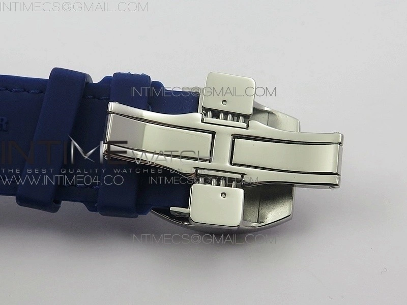 Vanguard V45 SS ABF Best Edition Blue Dial Diamonds Markers on Blue Gummy Strap A2813