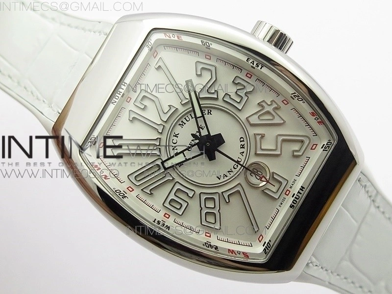Vanguard V45 SS ZF Best Edition White Textured Dial on White Rubber Strap MIYOTA 9015