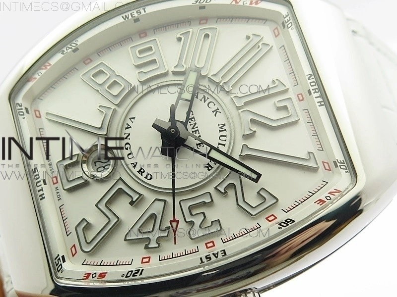 Vanguard V45 SS ZF Best Edition White Textured Dial on White Rubber Strap MIYOTA 9015