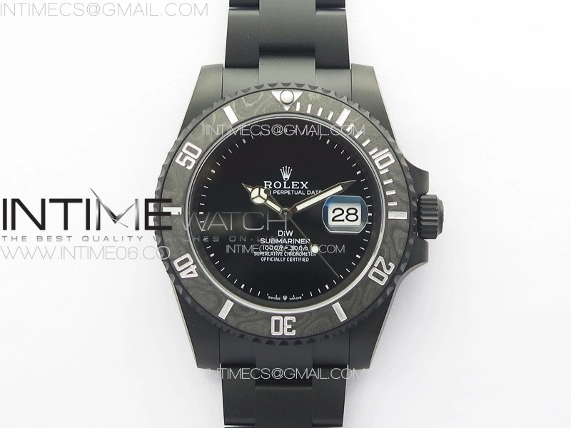 Submariner DIW DLC Sandblasted VSF 1:1 Best Edition Black Dial on DLC Bracelet VS3135