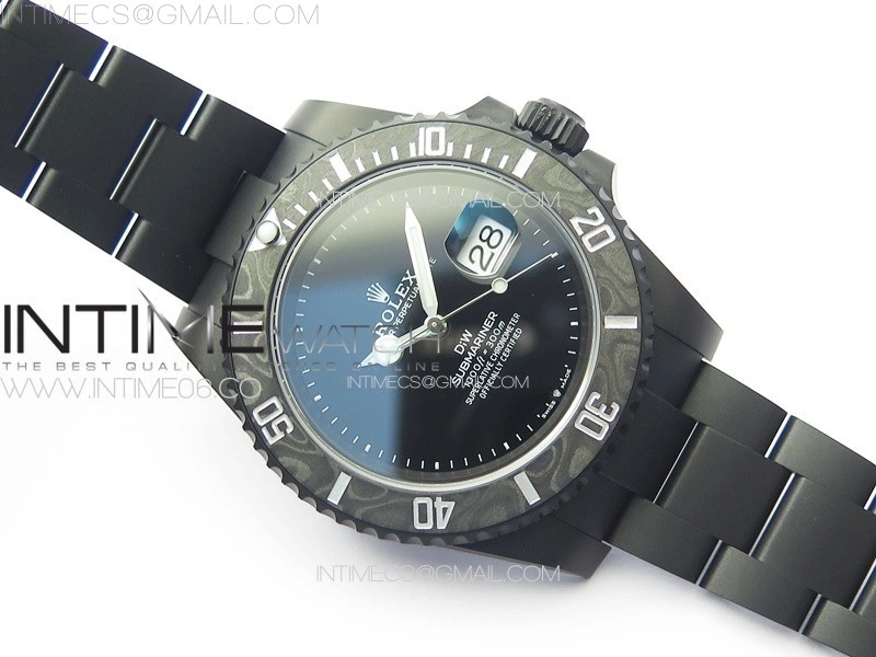 Submariner DIW DLC Sandblasted VSF 1:1 Best Edition Black Dial on DLC Bracelet VS3135