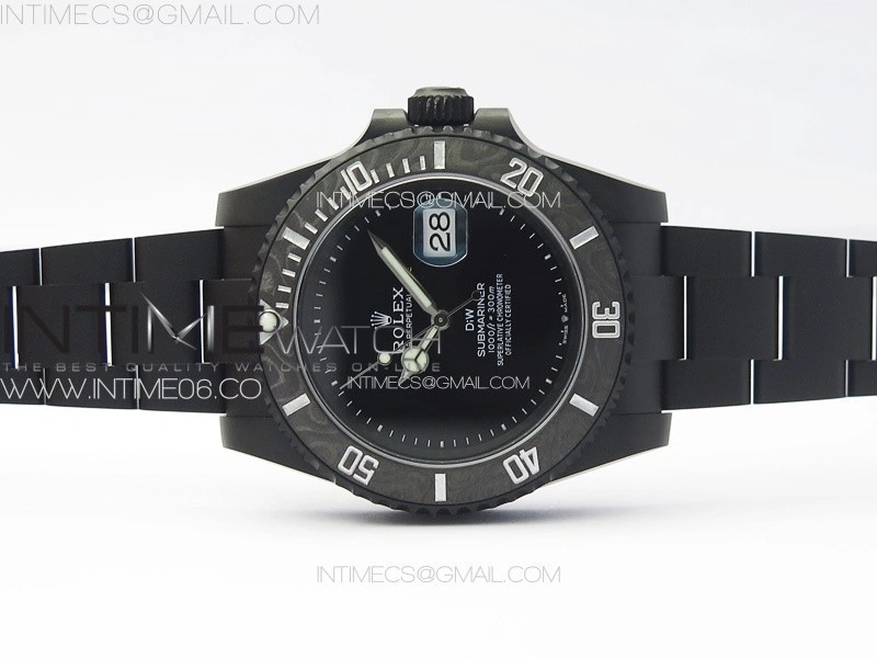 Submariner DIW DLC Sandblasted VSF 1:1 Best Edition Black Dial on DLC Bracelet VS3135