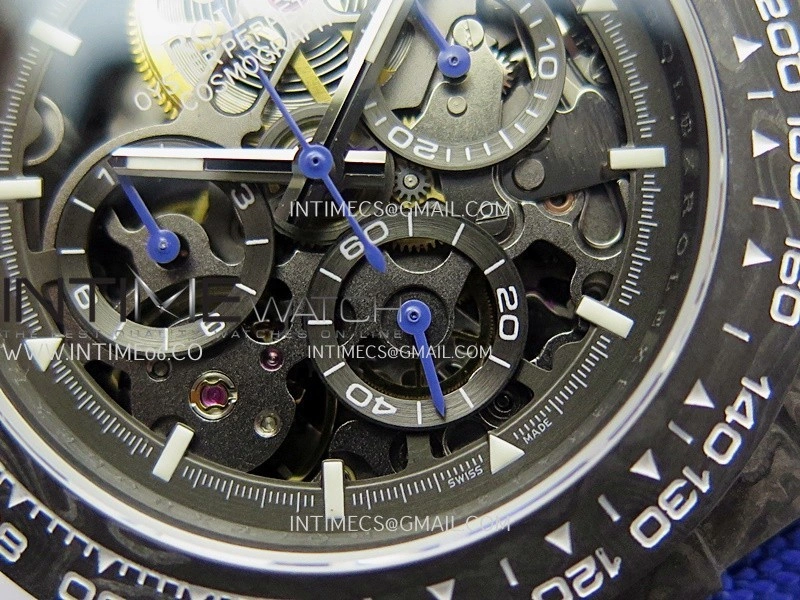 Daytona DIW Carbon Dark Blue Handset GETF Best Edition Skeleton Dial On Dark Blue Nylon Strap SA4130