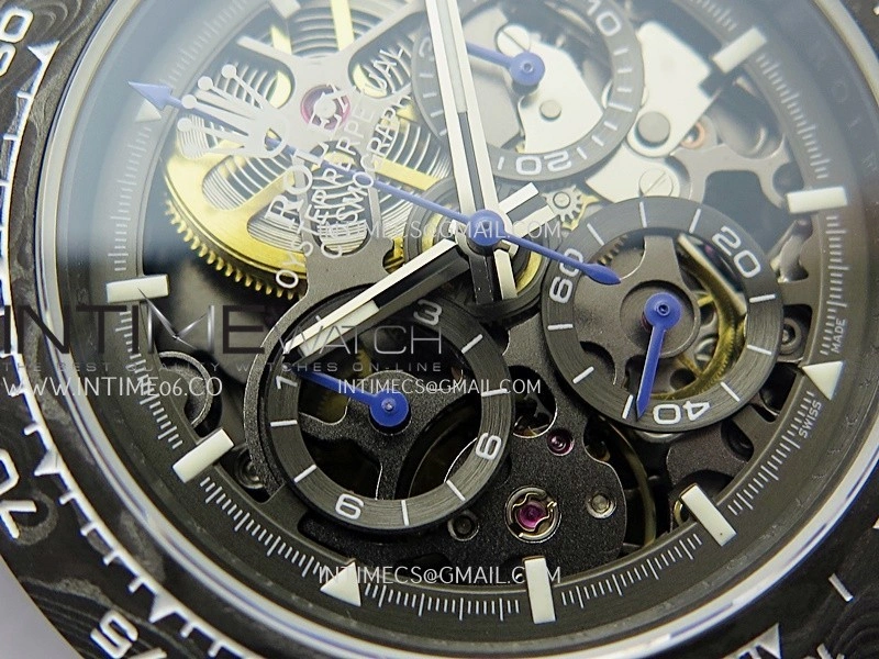 Daytona DIW Carbon Dark Blue Handset GETF Best Edition Skeleton Dial On Dark Blue Nylon Strap SA4130