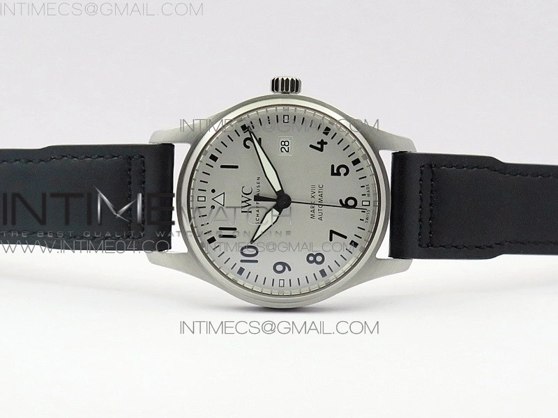 Mark XVIII IW327012 SS M+F 1:1 Best Edition White Dial on Black Leather Strap A2892
