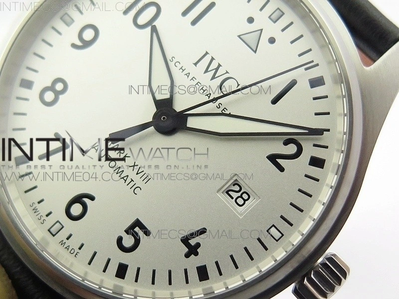Mark XVIII IW327012 SS M+F 1:1 Best Edition White Dial on Black Leather Strap A2892