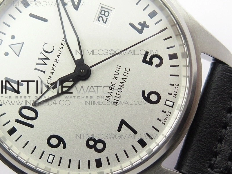 Mark XVIII IW327012 SS M+F 1:1 Best Edition White Dial on Black Leather Strap A2892
